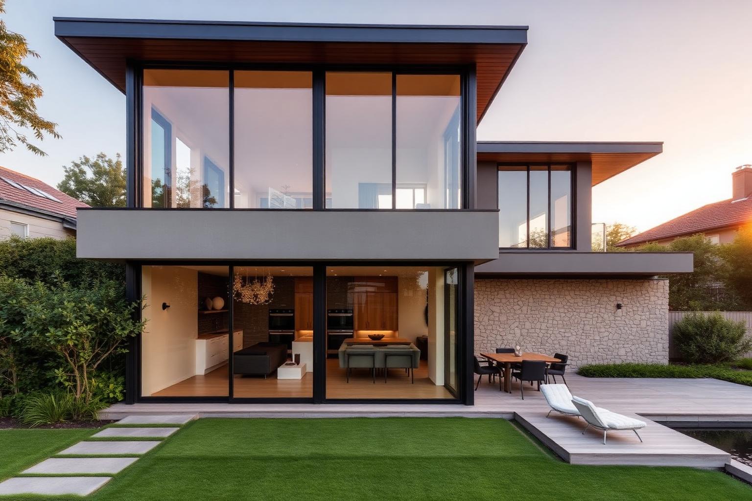 Contemporary glass and stone home in Sydney's Eastern Suburbs