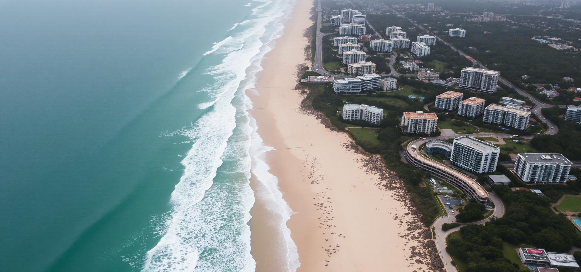 Aerial view of the Bondi coastline